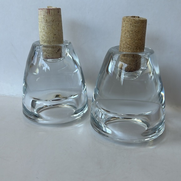 Heavy Glass votive and candle stick holder. Clear weighty glass set of two - Picture 3 of 7